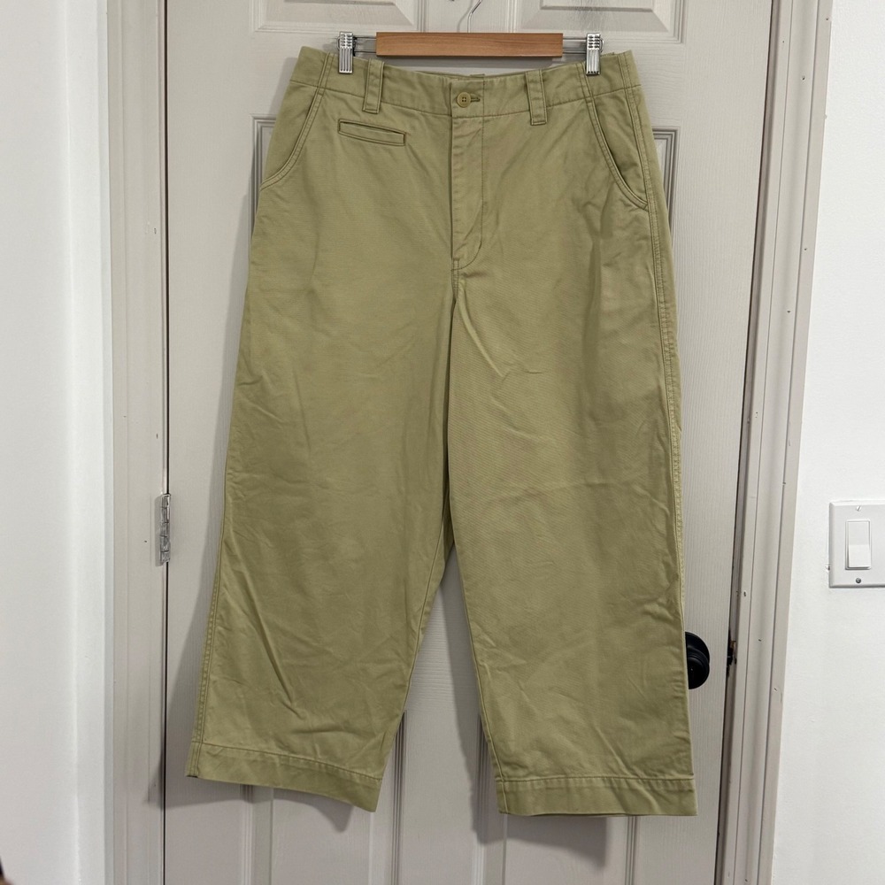 Madewell Wide Leg Pants Womens 12 NWOT Khaki Wide Leg Crop Clean Girl Minimalist